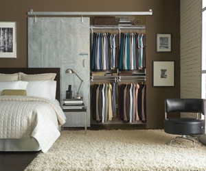 Closet shelving inside a bedroom