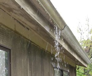 Broken rain gutter